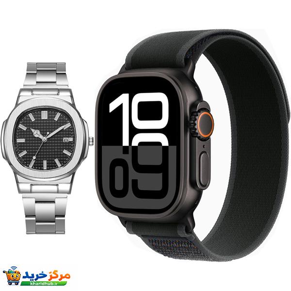 ساعت هوشمند 2.02 اینچی ویکتوری مدل WATCH ULTRA 3 با بند پارچه ای به همراه ساعت مچی