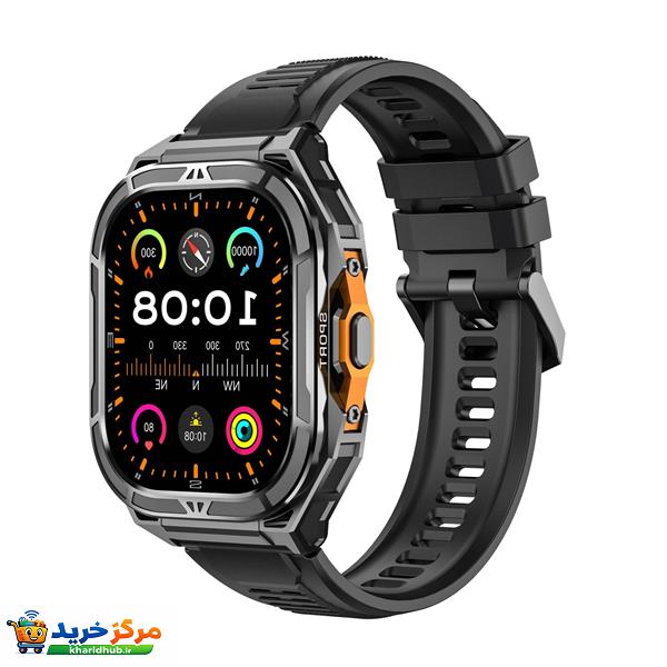 ساعت هوشمند 1.96 اینچی 49 میلیمتری ارو مدل ROCK با بند سیلیکونی