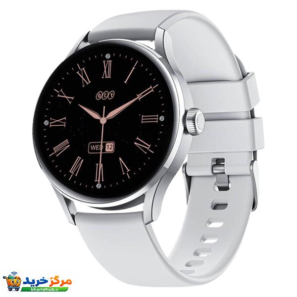 ساعت هوشمند کیو سی وای مدل MSU WATCH ELITE PUNCHING  دارای قابلیت های صفحه نمایش رنگی، صفحه نمایش لمسی، کنترل موسیقی (Music Player)، قابلیت مکالمه از طریق بلوتوث بند سیلیکون