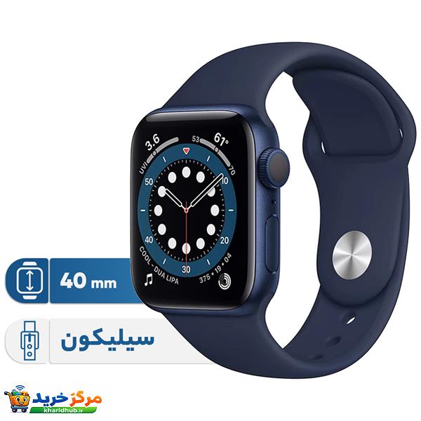 ساعت هوشمند اپل واچ سری 6 مدل 40mm Aluminum Case with  Sport silicone Band