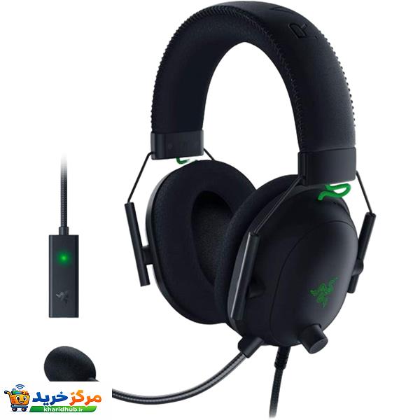 هدست مخصوص بازی ریزر مدل BlackShark V2 + USB Sound Card