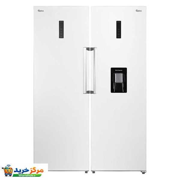 یخچال فریزر دوقلو 32 فوت جی پلاس مدل GRF-P2736-FW/LW، دارای سرمایش و انجماد سریع، با ارتفاع 185، پهنای 119 و عمق 65 سانتی متر، میزان مصرف انرژی A++، دارای 4 طبقه در یخچال و 4 کشو در فریزر