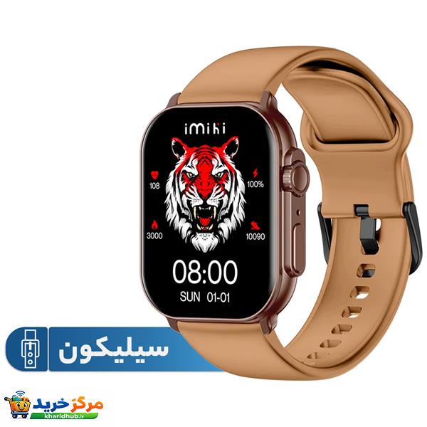 ساعت هوشمند ایمیکی مدل SF1E دارای قابلیت های صفحه نمایش رنگی، صفحه نمایش لمسی، قابلیت مکالمه از طریق بلوتوث بند سیلیکون