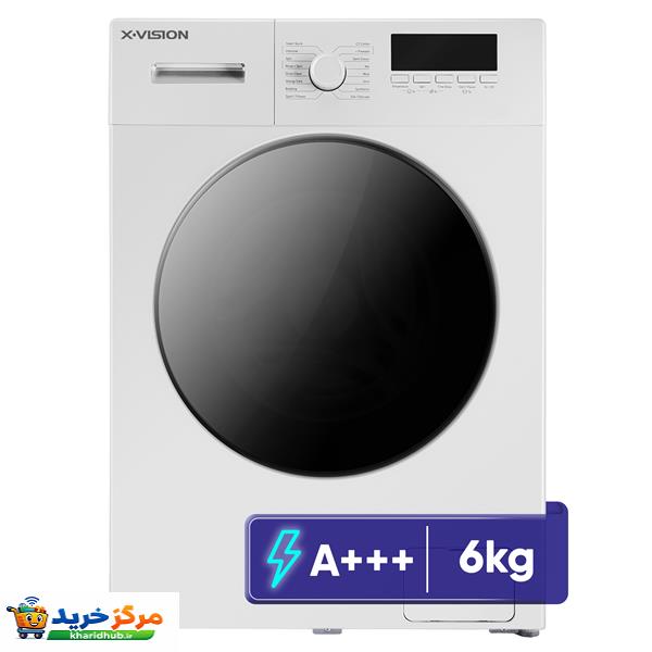 ماشین لباسشویی 6 کیلوگرم اتوماتیک ایکس ویژن مدل TE62-AW/AS
