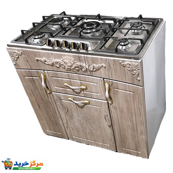 اجاق گاز 5 شعله هاکان مدل چهار درب صفحه استیل اپکسی کوهان دار
