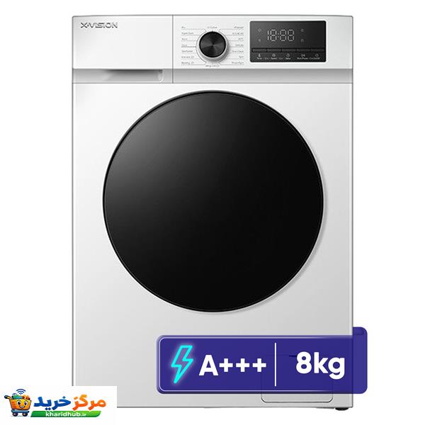 ماشین لباسشویی 8 کیلوگرم اتوماتیک ایکس ویژن مدل TF84-AWBL/ASBL