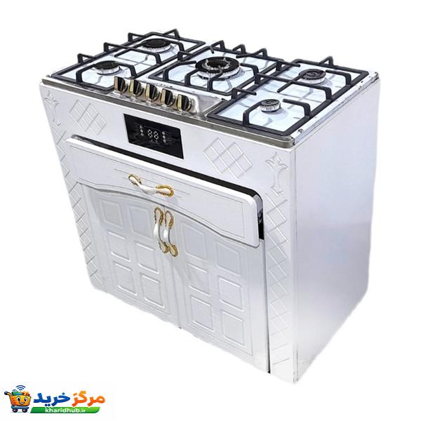 اجاق گاز 5 شعله هاکان مدل اجاق گاز دو درب صفحه استیل اپکسی با ترموکوپل