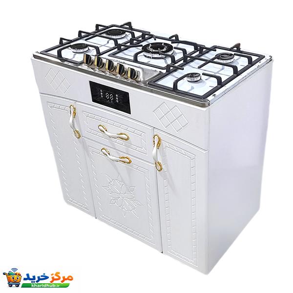 اجاق گاز 5 شعله هاکان مدل اجاق گاز چهار درب صفحه استیل اپکسی کوهان دار با ترموکوپل