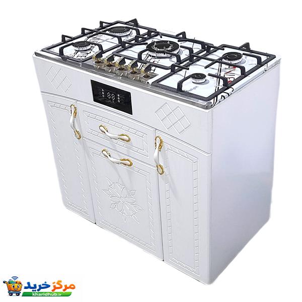 اجاق گاز 5 شعله هاکان مدل اجاق گاز چهار درب صفحه استیل بوش با ترموکوپل