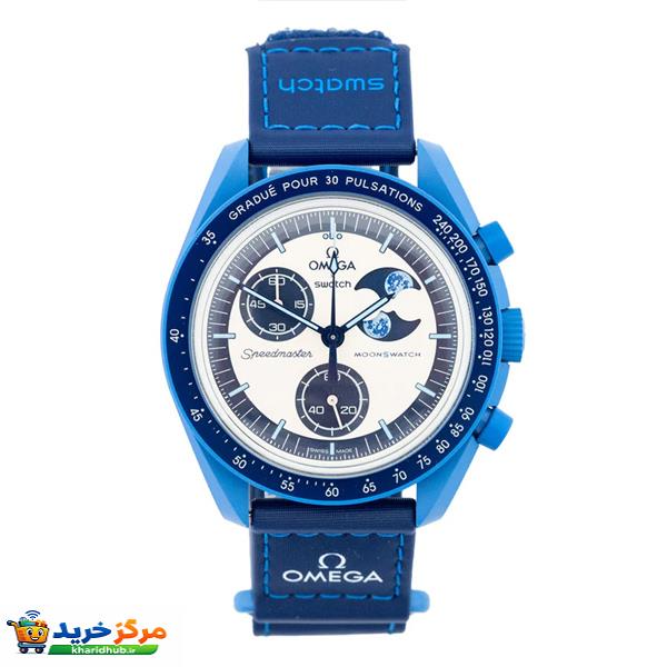 ساعت مچی عقربه‌ای مکانیکی مدل Super Blue Moon Omega x Swatch