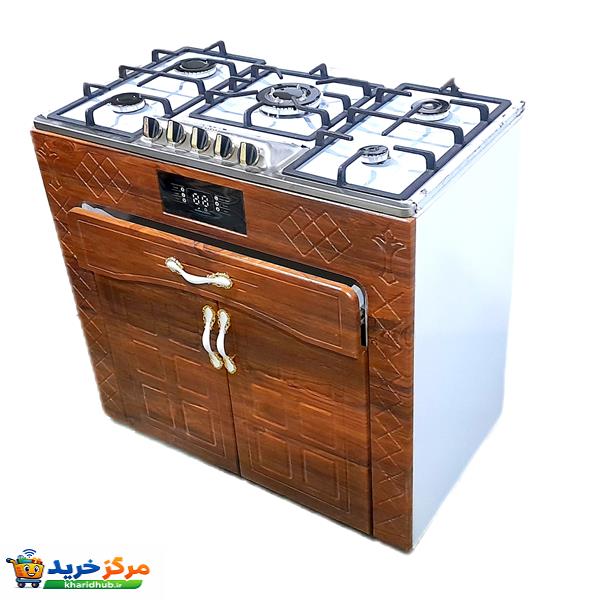 اجاق گاز 5 شعله هاکان مدل دو درب صفحه استیل اپکسی