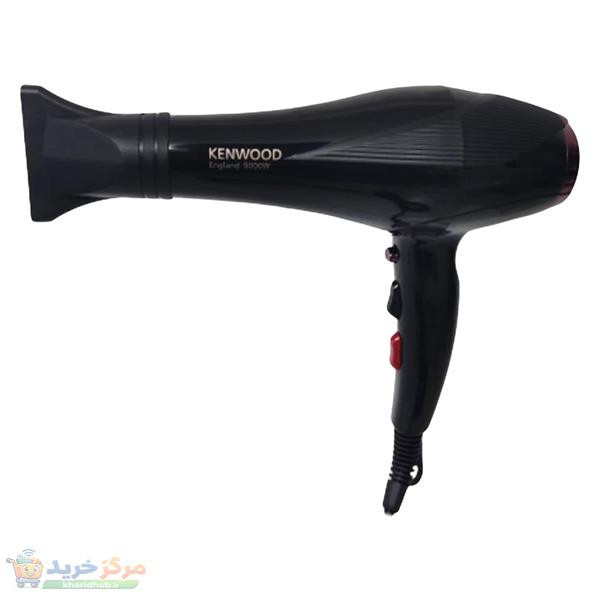 سشوار خانگی 2400 وات کنوود مدل KW-1011، موتور AC، وزن 500 گرم، المنت تیتانیوم، دارای سری متمرکز‌کننده باریک با ویژگی صاف‌کنندگی، با قابلیت تنظیم دما، باد سرد، سیم گردان