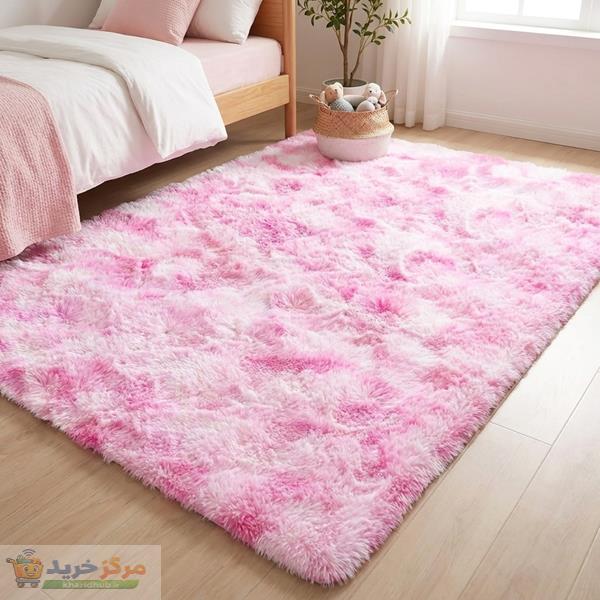 فرش ماشینی 400 شانه تیگران مفشوو زمینه صورتی حاشیه صورتی کمرنگ مدل UNICPINK