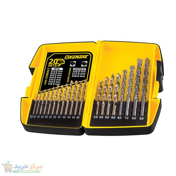 مته کبالت و الماسه کنزاکس مدل KDB-120 مجموعه 20 عددی