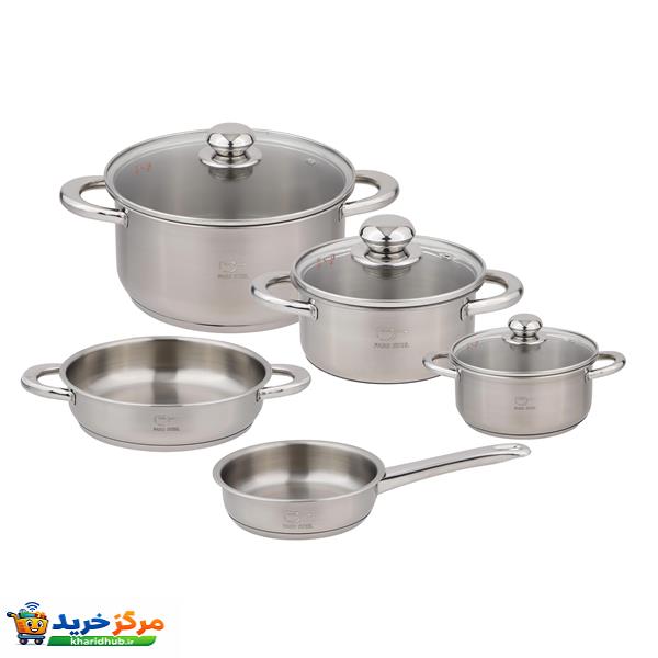سرویس پخت و پز 8 پارچه پارس استیل مدل سه لایه کد 08