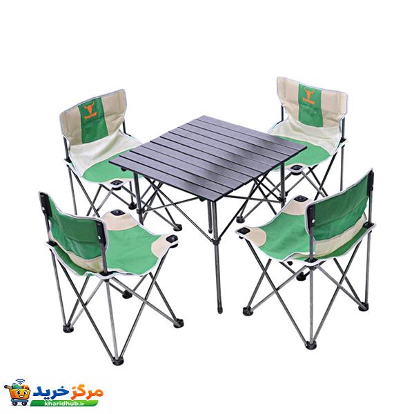 میز و صندلی سفری تاشو 4 نفره پکینیو مدل PKN-G1016 بسته 5 عددی