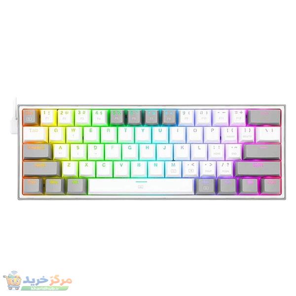 کیبورد مخصوص بازی ردراگون مدل FIZZ K617 WHITE/GREY