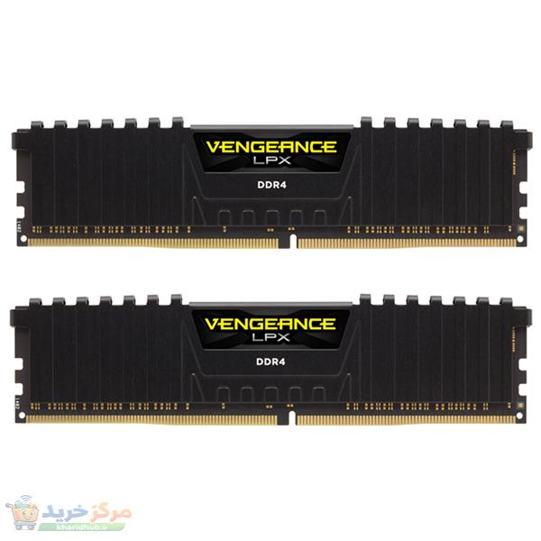 رم دسکتاپ DDR4 کورسیر مدل Vengeance LPX ظرفیت 16 گیگابایت (دو ماژول 8 گیگابایت) فرکانس 3200 مگاهرتز تایمینگ CL16-18-18-36 با پخش‌کننده حرارت آلومینیومی و پشتیبانی از XMP 2.0 برای اورکلاکینگ پایدار و سازگاری بالا