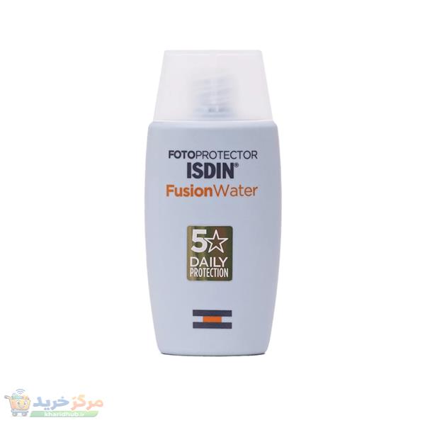 کرم ضد آفتاب بدون رنگ ایزدین SPF 50 مدل فیوژن واتر مناسب انواع  پوست حجم 50 میلی‌لیتر