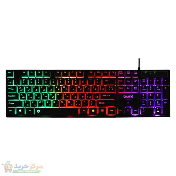 کیبورد بیاند مدل BK-7120 RGB، سوئیچ ممبران، Full-Size، نورپردازی LED RGB