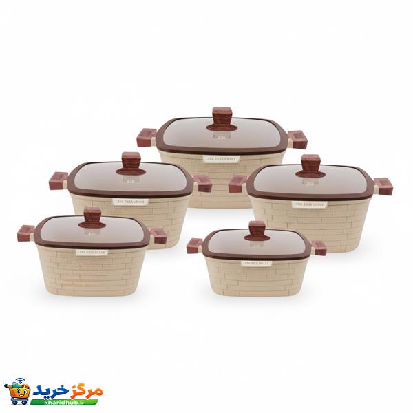 سرویس قابلمه و تابه گرانیتی 10 پارچه  زیو مدل ZCS-8560