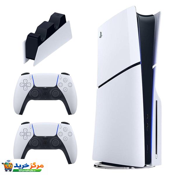 کنسول بازی سونی مدل PlayStation 5 Slim ظرفیت یک ترابایت ریجن 2016A اروپا به همراه دسته اضافی و پایه شارژر