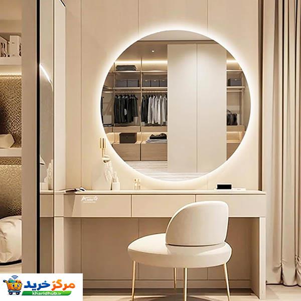 آینه آزالیا مدل بک لایت نوردار گرد 80