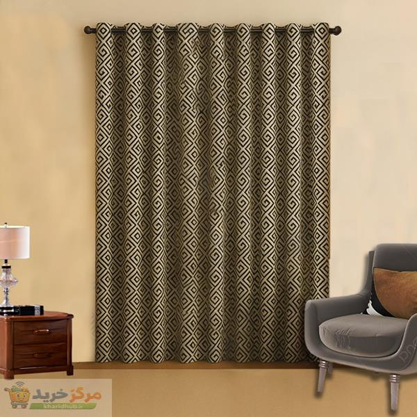 پرده پانچ تیکو دکو مدل ساتن ژاکارت طرحدار ابریشم بافت دار  سایز 280x300 سانتی‌متر