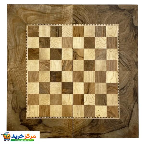 صفحه شطرنج چوبی مدل ریشه گردو طرح منبت