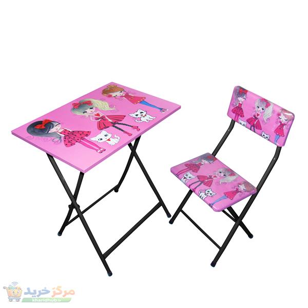 ست میز تحریر و صندلی میزیمو مدل دختر چکمه پوش کد 214