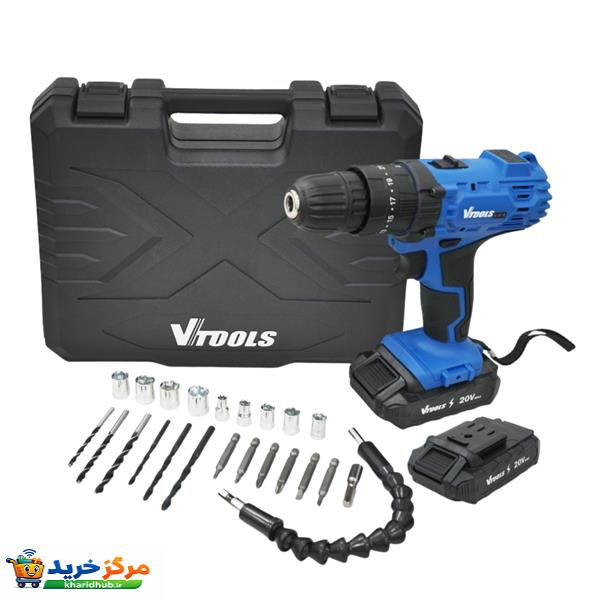 دریل پیچ گوشتی شارژی 0.8-10 میلی‌متری وی تولز مدل VT1211-KIT