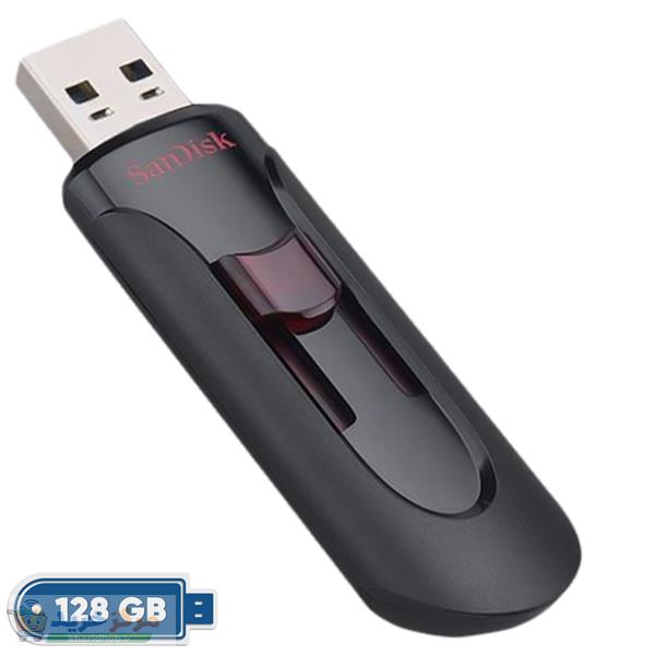 فلش مموری سن دیسک مدل CZ600 ظرفیت 128 گیگابایت رابط USB 3.0 Type-A کشویی، سرعت انتقال 150 مگابایت بر ثانیه، سازگار با گوشی، تبلت، کامپیوتر، لپ‌تاپ و تلویزیون