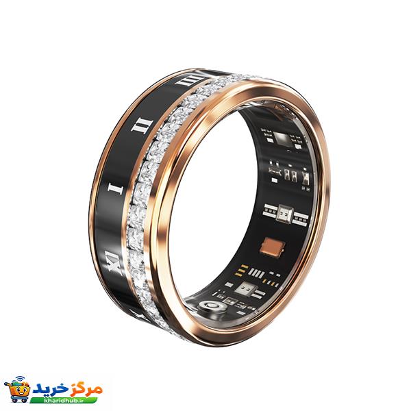 حلقه هوشمند اسمارت رینگ مدل V2-diamond رنگ رزگلد مشکی