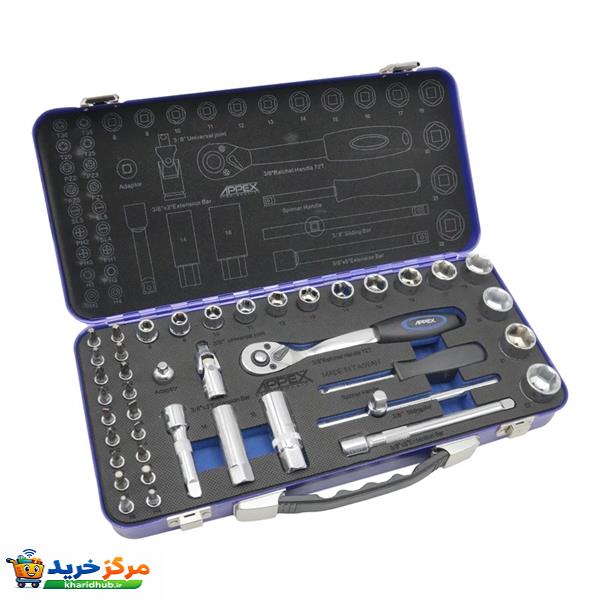 آچار بکس اپکس مدل SMT-3/8 INCH-APX1542--TAIWAN-SOCKET TOOLS SET مجموعه 42 عددی