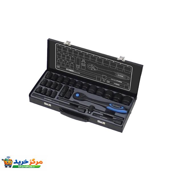 جعبه بکس فشار قوی هیوندای مدل  HT-9126 مجموعه 26 عددی