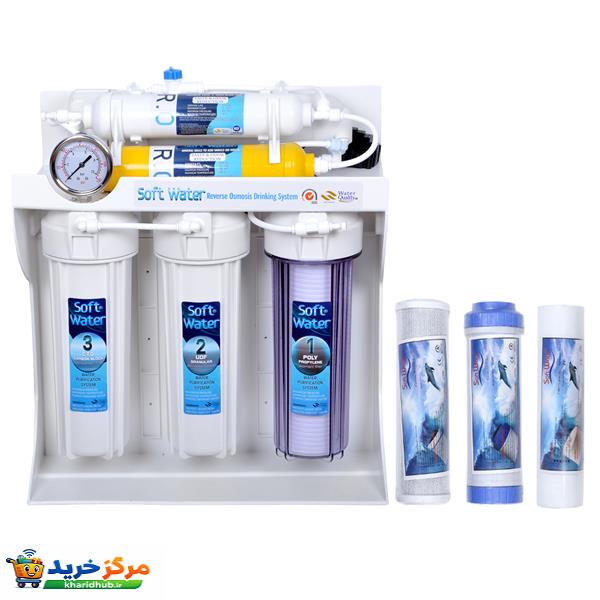 دستگاه تصفیه کننده آب سافت واتر مدل hajibashi-X600N به همراه فیلتر تصفیه کننده آب کد 01 مجموعه 3 عددی