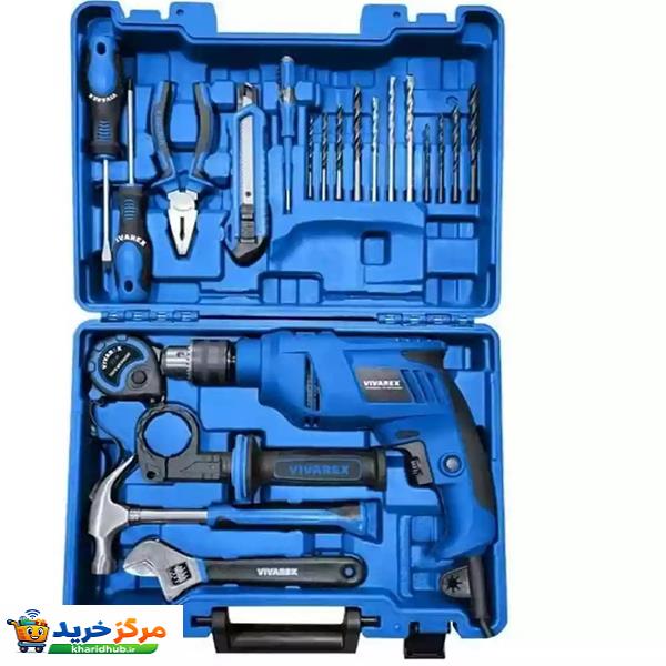 دریل چکشی 13 میلی متری 650 وات ویوارکس مدل VR-6520 مجموعه 20 عددی