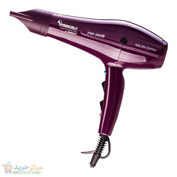 سشوار حرفه‌ای 2400 وات پرینسلی مدل PR250AT، موتور AC، وزن 550 گرم، المنت فلز، دارای سری متمرکز‌کننده باریک، متمرکز‌کننده پهن با ویژگی صاف‌کنندگی، حجم‌دهندگی با قابلیت باد سرد