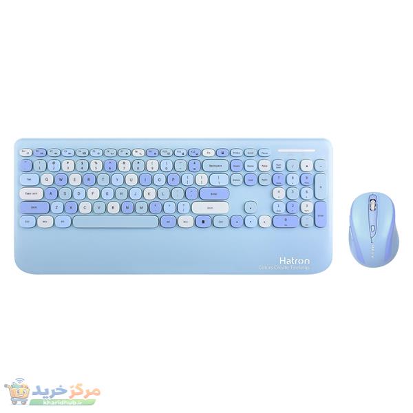کیبورد و ماوس بی سیم هترون مدل HKCW350، سوییچ ممبران، Full-Size