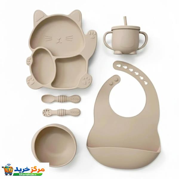 ست ظرف غذاخوری 6 تکه کودک مدل SILICONE