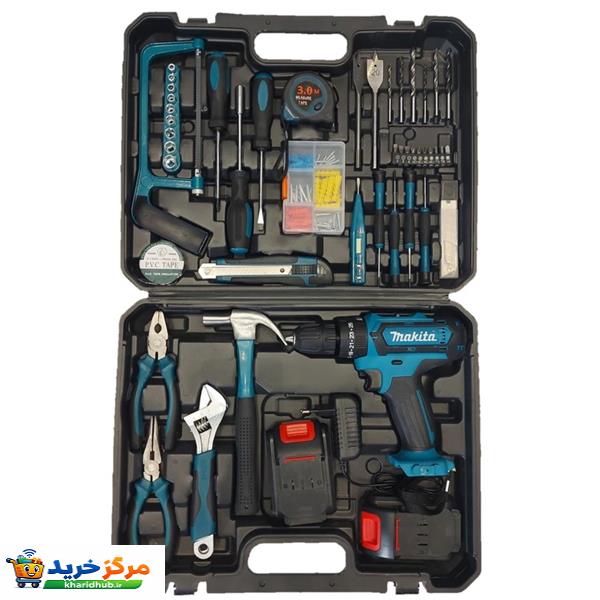 دریل چکشی شارژی سه نظام 10 میلیمتری 188ولت ماکیتا مدل 27-261 مجموعه 32 عددی