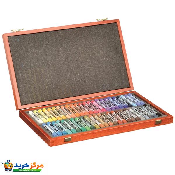 پاستل گچی 48 رنگ کوه نور مدل جعبه چوبی کد 8596