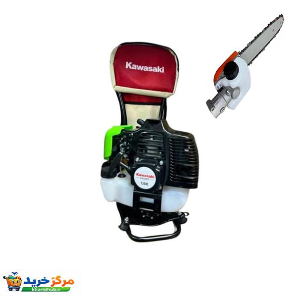 علف زن پشتی کاوازاکی مدل ST-BG520 به همراه الحاقی اره