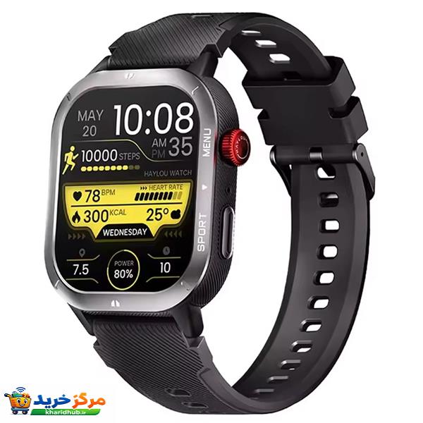 ساعت هوشمند 50 میلی‌متری هایلو مدل IRON Neo با بند سیلیکونی