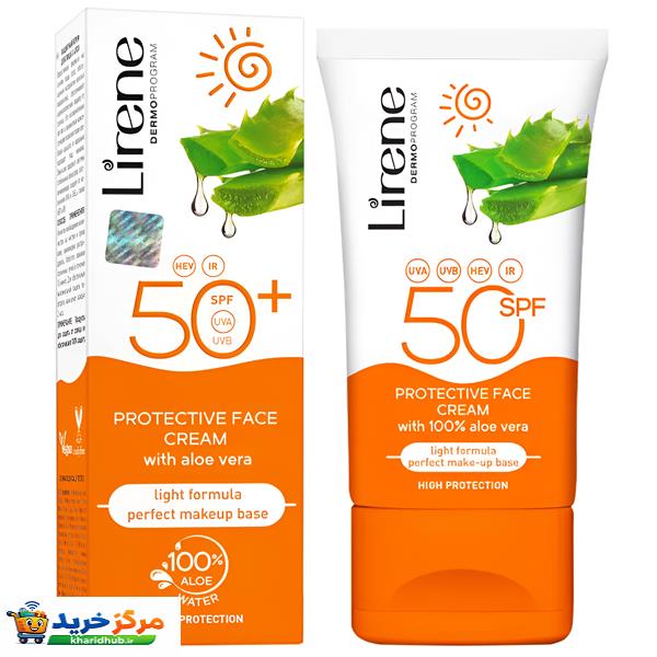 کرم ضد آفتاب بدون رنگ لایرن SPF 50 مدل Fusion Water محافظ IR ، HEV ، UVB ، UVA و PA++++ ضد حساسیت، ضد چروک و ضد پیری، مناسب انواع پوست‌ حجم 50 میلی‌لیتر