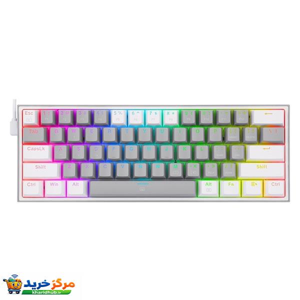 کیبورد گیمینگ ردراگون مدل K617 FIZZ، سوییچ مکانیکال قرمز، Tenkeyless، نورپردازی RGB