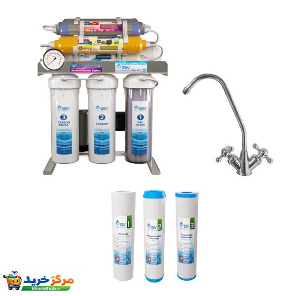 دستگاه تصفیه آب اس اس وی مدل UltraSpring 2W X1000 به همراه شیر تصفیه آب و فیلتر تصفیه آب بسته 3 عددی