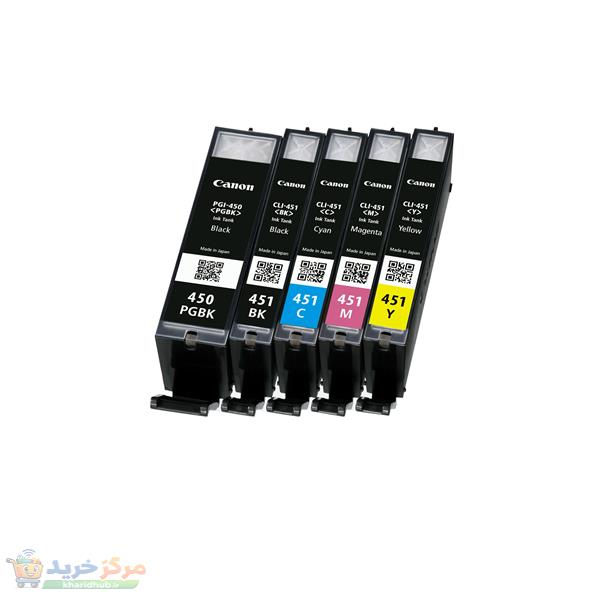 پک کامل کارتریج کانن مدل 451-450 بسته 5 عددی
