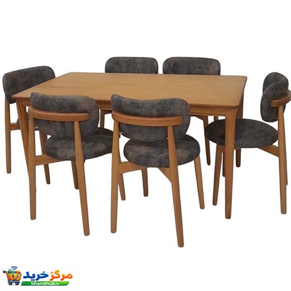 میز و صندلی ناهارخوری شش نفره گالری آدرینو مدرن مدل پرومکس کد۶۶۷۷