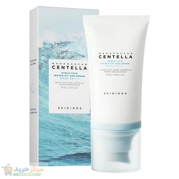 کرم ضد آفتاب بدون رنگ سنتلا، 50 SPF، مدل 1004، مناسب پوست حساس، نرمال و خشک و حجم 50 میلی‌لیتر، محافظت کننده در برابر اشعه UVA و UVB، بدون تست حیوانی، ++++PA، آبرسان، ضد التهاب، با ماندگاری 3 ساعته
